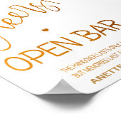 Cheers Open bar wedding sign 5x7 poster ポスター (角)