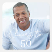 Cheers photo birthday party スクエアシール (正面)