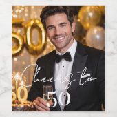 Cheers photo birthday party ワインラベル (シングルラベル)