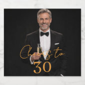 Cheers photo birthday party gold ビールラベル (シングルラベル)