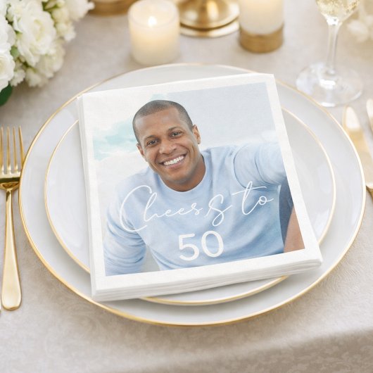 Cheers photo birthday party luncheon スタンダードランチョンナプキン