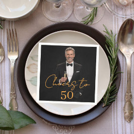 Cheers photo gold birthday party luncheon スタンダードランチョンナプキン