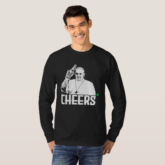 Cheers pope  St Patricks Day Pope Tシャツ (正面フル)