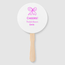 Cheers purple pink bow bridal shower add name  ハンドファン