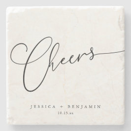 Cheers Script 夫婦 名前 結婚記念日 ウェディング記念品 ストーンコースター