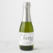 CHEERS SILVER GOLD GLITTER Sparkling Wine Label スパークリングワインラベル (正面)