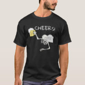 Cheers Skeleton St Patricks Day Octoberfest Beer D Tシャツ (正面)