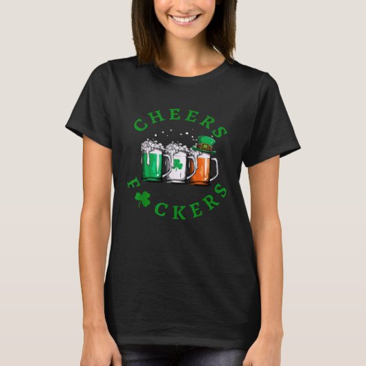 Cheers St. Patrick's Day Irish Drinking Green Sham Tシャツ (正面)