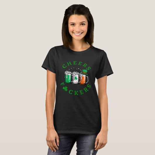 Cheers St. Patrick's Day Irish Drinking Green Sham Tシャツ (正面フル)