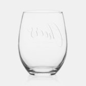  cheers stemless wine glass simple typography ステムなしワイングラス (裏面)