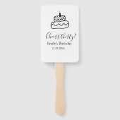 Cheers thirty birthday cake black scribble hand ハンドファン (裏面)