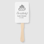 Cheers thirty birthday cake black scribble hand ハンドファン (正面)