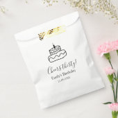 Cheers thirty birthday cake black scribble hand フェイバーバッグ (封をした状態)