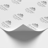 Cheers thirty birthday cake black scribble hand ラッピングペーパー (角)