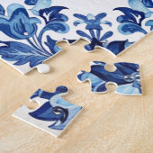 Cheers thirty birthday royal blue floral border na ジグソーパズル (側面)