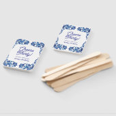 Cheers thirty birthday royal blue floral border na ハンドファン (組立なし)