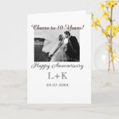 Cheers to 10 Years happy anniversary add photo dat カード (黄色い花)