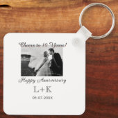 Cheers to 10 Years happy anniversary add photo dat キーホルダー (裏面)