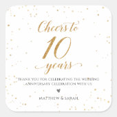 Cheers to 10 Years Stickers Gift Labels - GAC360 スクエアシール (正面)