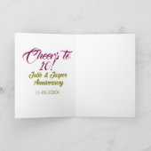 Cheers to 10th wedding anniversary mauve golden na カード (内部)