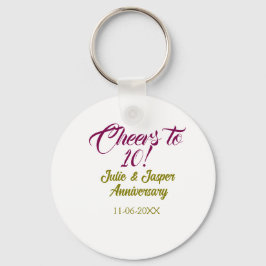 Cheers to 10th wedding anniversary mauve golden na キーホルダー