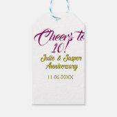 Cheers to 10th wedding anniversary mauve golden na ギフトタグ (裏面)