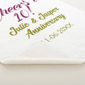 Cheers to 10th wedding anniversary mauve golden na シェルパブランケット (3/4)