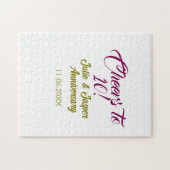 Cheers to 10th wedding anniversary mauve golden na ジグソーパズル (横)