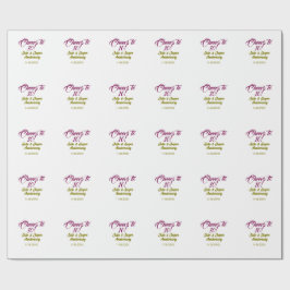 Cheers to 10th wedding anniversary mauve golden na ラッピングペーパー