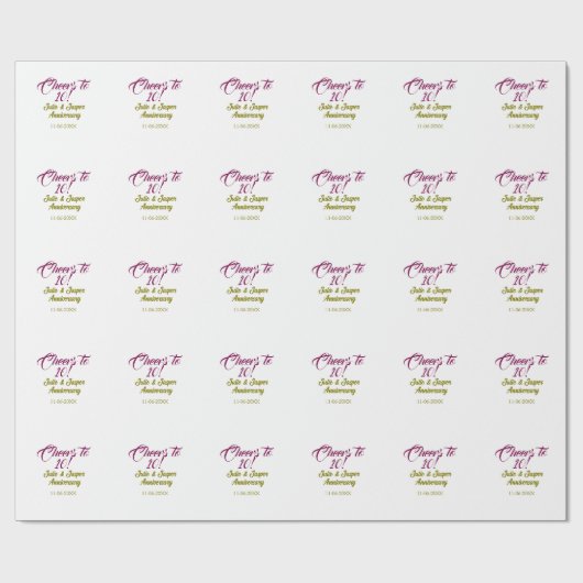 Cheers to 10th wedding anniversary mauve golden na ラッピングペーパー (フラット)