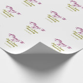 Cheers to 10th wedding anniversary mauve golden na ラッピングペーパー (角)