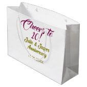 Cheers to 10th wedding anniversary mauve golden na ラージペーパーバッグ (裏面アングル)