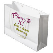 Cheers to 10th wedding anniversary mauve golden na ラージペーパーバッグ (正面アングル)