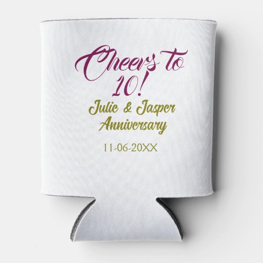 Cheers to 10th wedding anniversary mauve golden na 缶クーラー (正面)