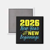 Cheers To 2026 Happy New Year Party New Beginning  マグネット (正面/裏面)