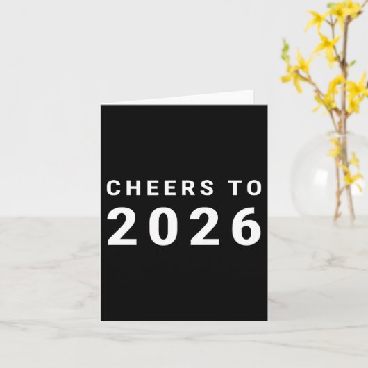 Cheers To 2026 Minimalist New Year  カード (黄色い花)