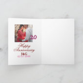 Cheers to 20 Years happy anniversary add photo dat カード (内部)