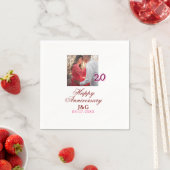 Cheers to 20 Years happy anniversary add photo dat スタンダードカクテルナプキン (インサイチュ)