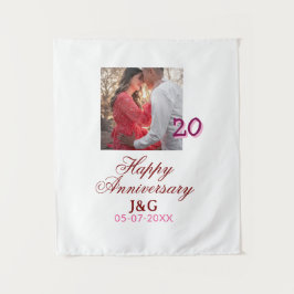 Cheers to 20 Years happy anniversary add photo dat タペストリー