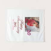 Cheers to 20 Years happy anniversary add photo dat タペストリー (正面(横))