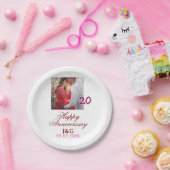 Cheers to 20 Years happy anniversary add photo dat ペーパープレート (パーティー)