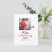 Cheers to 20 Years happy anniversary add photo dat ポストカード (スタンド正面)