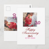 Cheers to 20 Years happy anniversary add photo dat ポストカード (正面/裏面)