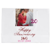 Cheers to 20 Years happy anniversary add photo dat ラージペーパーバッグ (裏面)