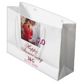 Cheers to 20 Years happy anniversary add photo dat ラージペーパーバッグ (正面アングル)