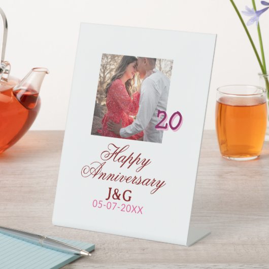 Cheers to 20 Years happy anniversary add photo dat 台座サイン (インサイチュ)