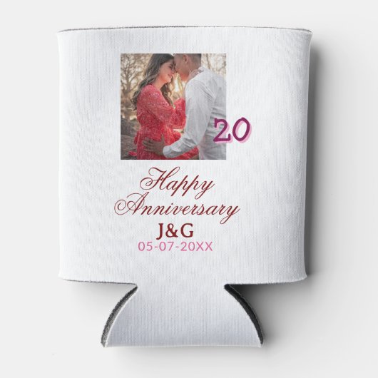 Cheers to 20 Years happy anniversary add photo dat 缶クーラー (正面)
