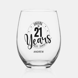 CHEERS TO 21 YEARS ステムなしワイングラス