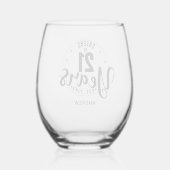 CHEERS TO 21 YEARS ステムなしワイングラス (裏面)