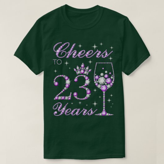 Cheers to 23 Years Old Women 23rd Birthday Tシャツ (デザイン正面)